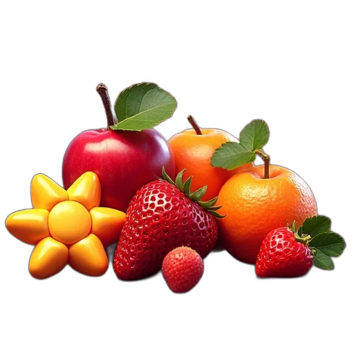 food, crown, photorealistic, 3d render, colorful, red, four, lucky transparent PNG cut-out