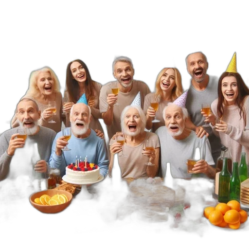 food, 3d render, concept art, photorealistic, group, people, various, ages transparent PNG cut-out