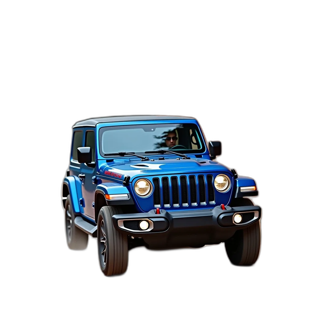 car, animal, weapon, 3d render, photorealistic, concept art, pixel art, blue transparent PNG cut-out