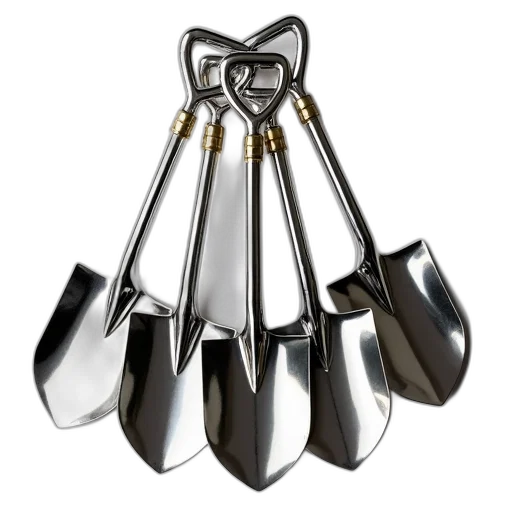 jewelry, crown, 3d render, set, shiny, new-looking, shovels, polished transparent PNG cut-out