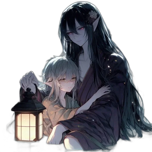 concept art, pixel art, anime, fantasy art, night, rain, fire, forest transparent PNG cut-out