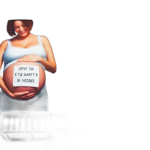 concept art, billboard, features, smiling, pregnant, woman, holding, upvote transparent PNG cut-out