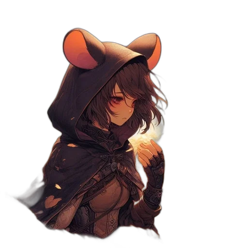 hat, mask, jacket, staff, concept art, pixel art, fantasy art, anime transparent PNG cut-out