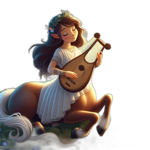 fantasy art, concept art, 3d render, photorealistic, girl, floral, headband, sits transparent PNG cut-out
