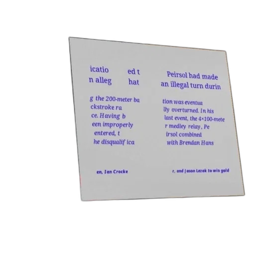 poster, text, about, peirsol, disqualification, 200-meter, backstroke, race transparent PNG cut-out