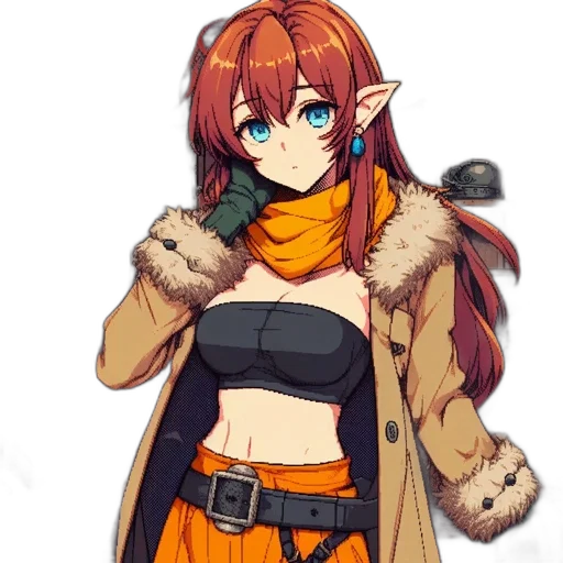 staff, jacket, dragon, weapon, fantasy art, concept art, anime, pixel art transparent PNG cut-out