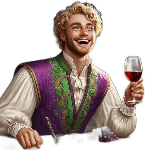 staff, face, fantasy art, pixel art, concept art, jovial, man, wearing transparent PNG cut-out