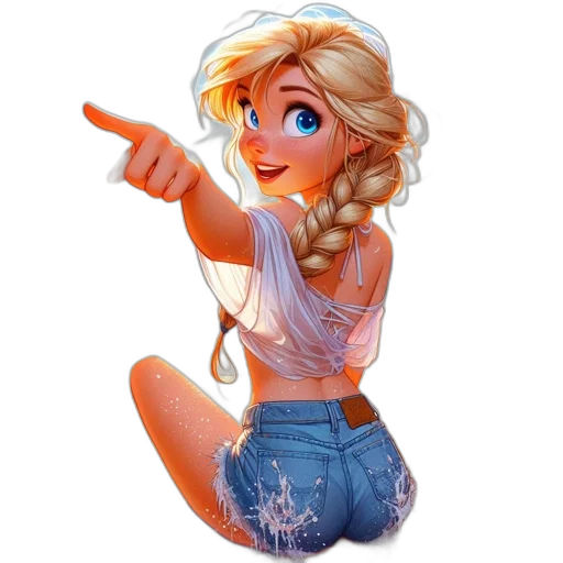 staff, dress, face, cartoon, 3d render, concept art, fantasy art, animated transparent PNG cut-out