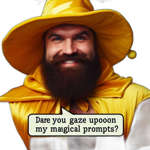 concept art, photorealistic, fantasy art, man, beard, yellow, attire, wears transparent PNG cut-out