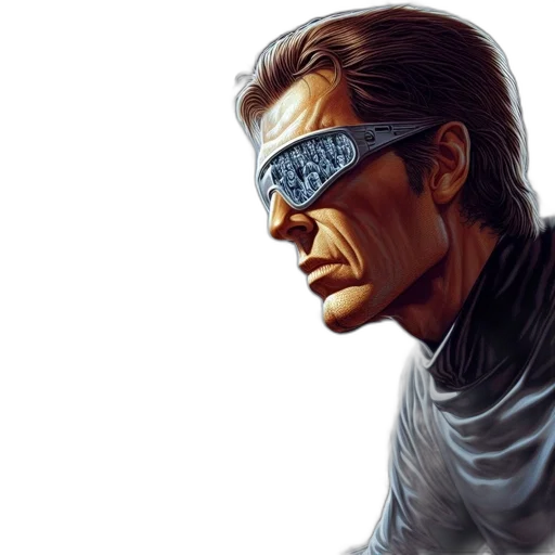 mask, comic book art, cyberpunk, concept art, photorealistic, man, wears, futuristic transparent PNG cut-out