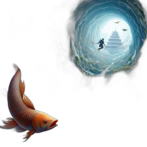 concept art, fantasy art, photorealistic, underwater, fantasy, landscape, vibrant, pond transparent PNG cut-out