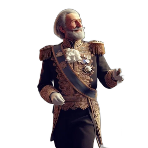 staff, crown, jacket, face, 3d render, concept art, fantasy art, photorealistic transparent PNG cut-out