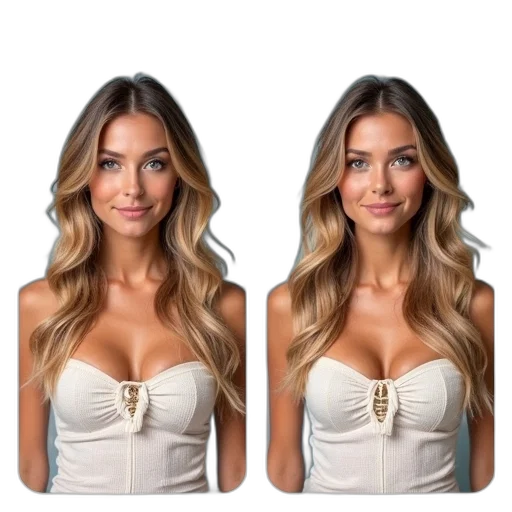 jewelry, hair, dress, face, photorealistic, cartoon, earth tones, second transparent PNG cut-out