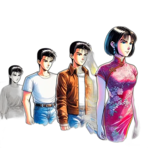concept art, comic book art, vaporwave, photorealistic transparent PNG cut-out