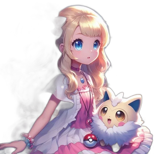 dress, staff, animal, creature, anime, pixel art, fantasy art, watercolor transparent PNG cut-out