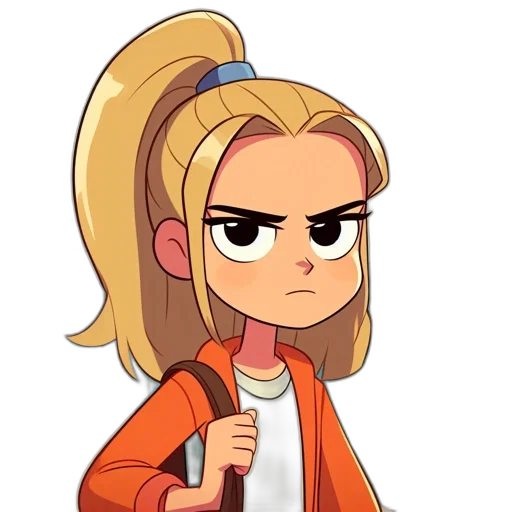 staff, jacket, hair, face, cartoon, anime, pixel art, concept art transparent PNG cut-out