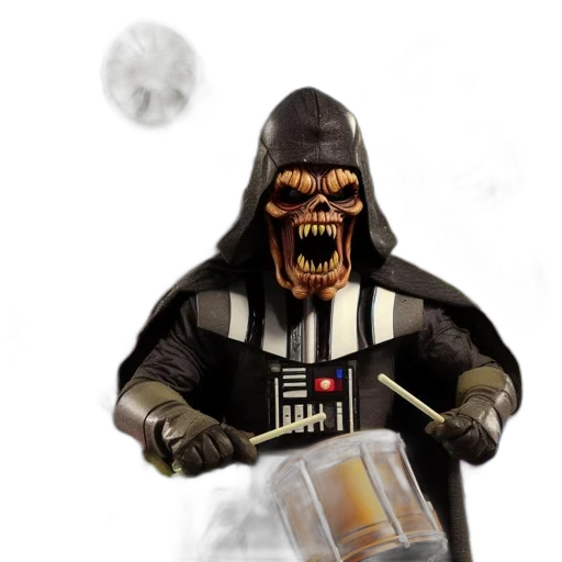mask, robot, staff, concept art, comic book art, 3d render, fantasy art, outer space transparent PNG cut-out