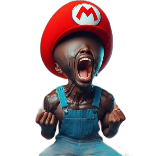 face, creature, mask, animal, concept art, 3d render, photorealistic, mario transparent PNG cut-out