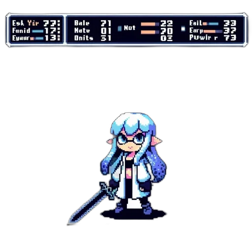 staff, weapon, sword, robot, pixel art, concept art, vaporwave, anime transparent PNG cut-out