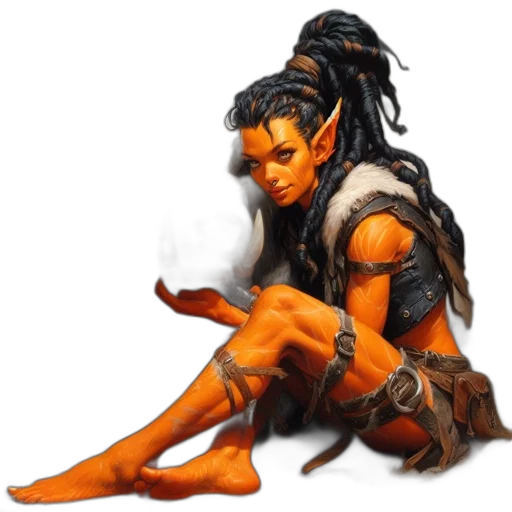 dragon, fantasy art, concept art, pixel art, photorealistic, elfin, woman, tail transparent PNG cut-out