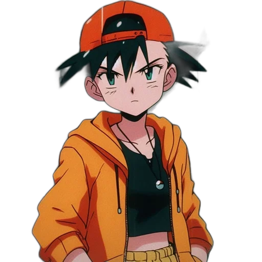 jacket, hat, staff, animal, anime, cartoon, pixel art, concept art transparent PNG cut-out