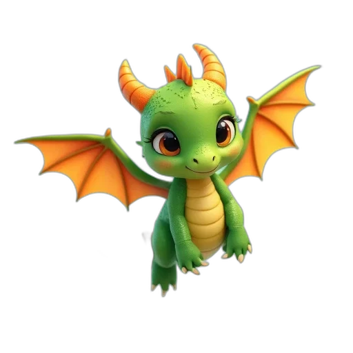 dragon, animal, creature, staff transparent PNG cut-out