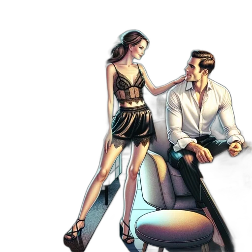comic book art, concept art, cyberpunk, neon lights, city street, fire, elegant, indoor transparent PNG cut-out