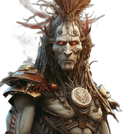 mask, face, staff, hair, concept art, fantasy art, comic book art, photorealistic transparent PNG cut-out