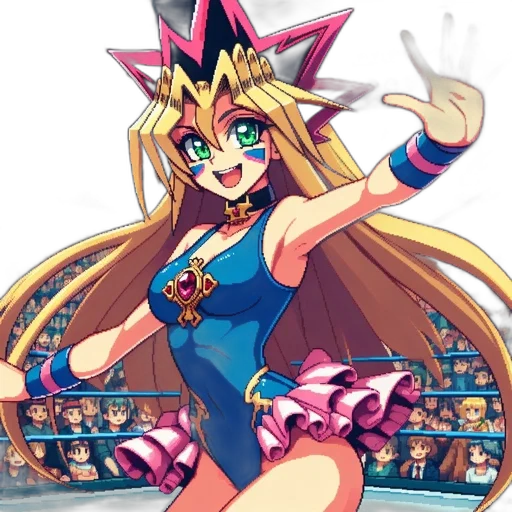 staff, dress, anime, pixel art, concept art, cartoon, female, character transparent PNG cut-out