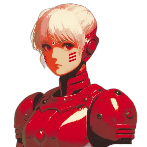 robot, face, weapon, mask, concept art, cyberpunk, pixel art, anime transparent PNG cut-out