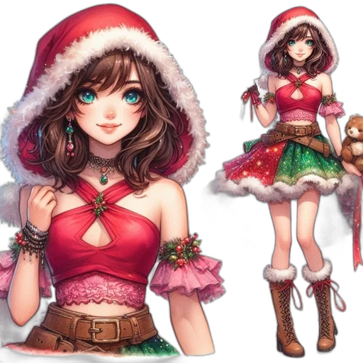concept art, fantasy art, pixel art, anime, red, colorful, animated, figure transparent PNG cut-out