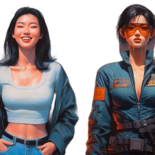 jacket, cyberpunk, concept art, comic book art, oil painting, outer space, neon, blue transparent PNG cut-out