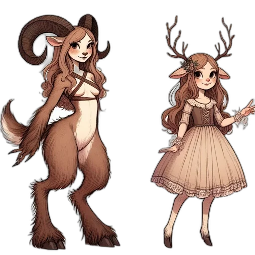 concept art, fantasy art, pixel art, anime, earth tones, two, mythical, women transparent PNG cut-out
