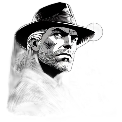 hat, face, animal, weapon, comic book art, photorealistic, concept art, fantasy art transparent PNG cut-out