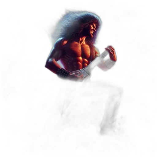 sword, hair, weapon, comic book art, concept art, fantasy art, pixel art, muscular transparent PNG cut-out