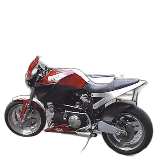 weapon, photorealistic, 3d render, concept art, red, motorcycle, parked, front transparent PNG cut-out