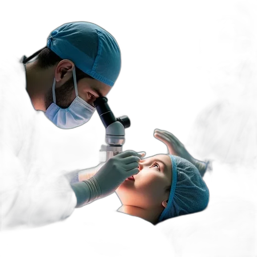 face, staff, mask, medical, professional, performing, procedure, patient transparent PNG cut-out