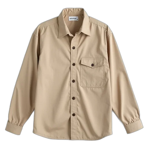 jacket, earth tones, golden, beige, long-sleeved, button-up, shirt, collar transparent PNG cut-out