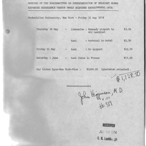 document, rockefeller, university, detailing, travel, expenses, meeting, may transparent PNG cut-out