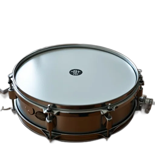silver, drum, shiny, surface, placed, wooden, table, has transparent PNG cut-out