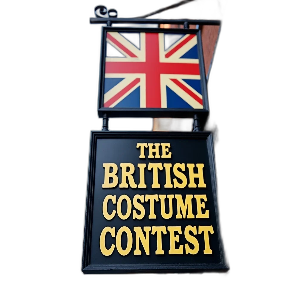 sign, british, pub, costume, contest, displayed, outside, black transparent PNG cut-out