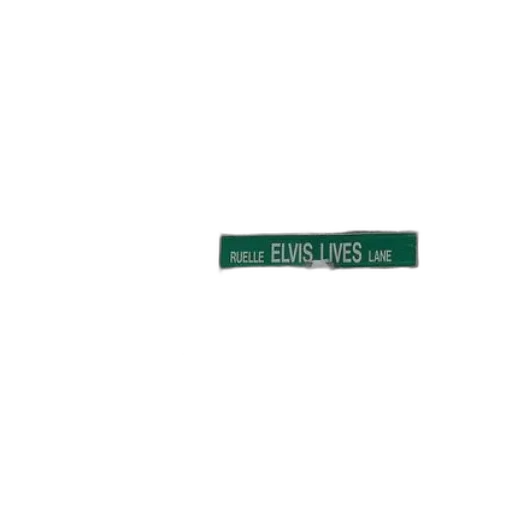 green, street, sign, reads, ruelle, elvis, lives, lane transparent PNG cut-out