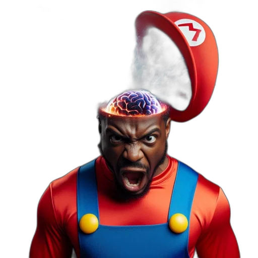 hat, face, mask, creature, concept art, 3d render, comic book art, man transparent PNG cut-out