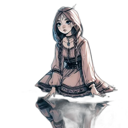 dress, creature, face, mask, watercolor, concept art, fantasy art, anime transparent PNG cut-out