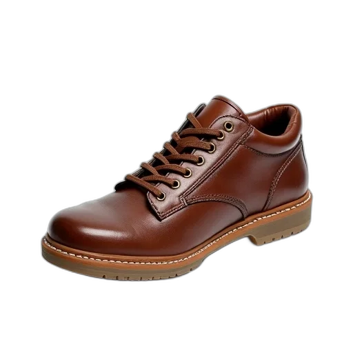 shoes, close-up, image, single, brown, leather, sneaker, visible transparent PNG cut-out