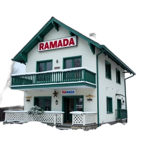 building, 3d render, photorealistic, two-story, white, exterior, green, roof transparent PNG cut-out