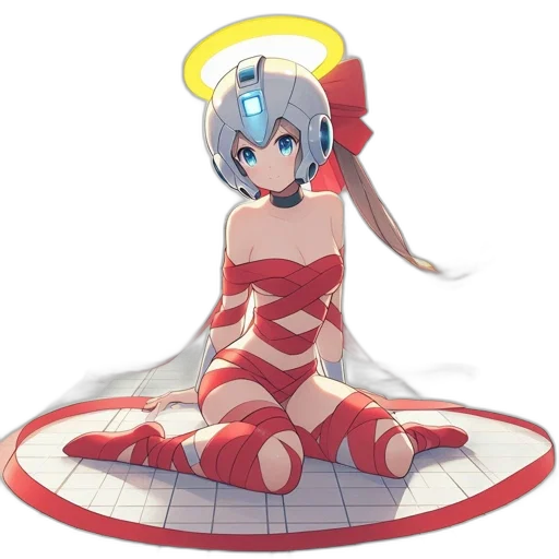 dress, robot, weapon, sword, concept art, anime, pixel art, 3d render transparent PNG cut-out