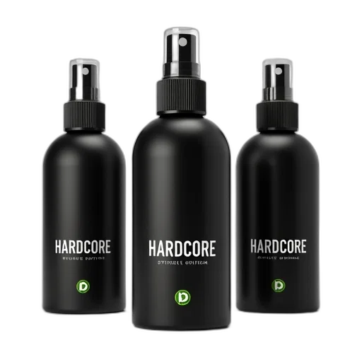 monochrome, three, identical, black, spray, bottles, silver, caps transparent PNG cut-out