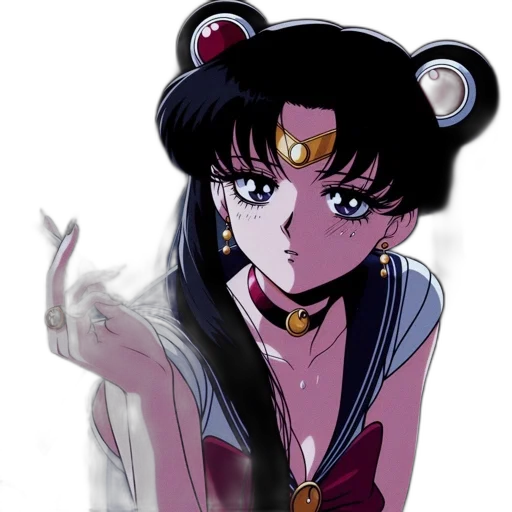 jewelry, staff, anime, vaporwave, cartoon, concept art, neon lights, outer space transparent PNG cut-out