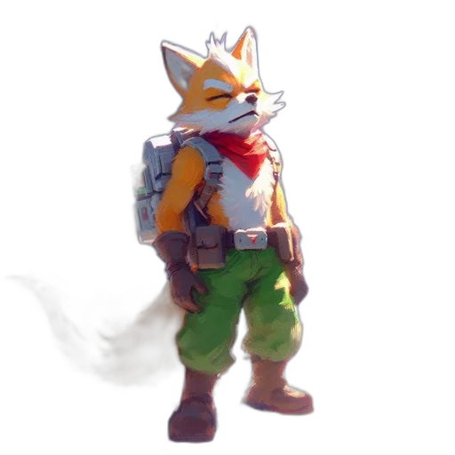 staff, jacket, animal, weapon, concept art, pixel art, 3d render, fantasy art transparent PNG cut-out
